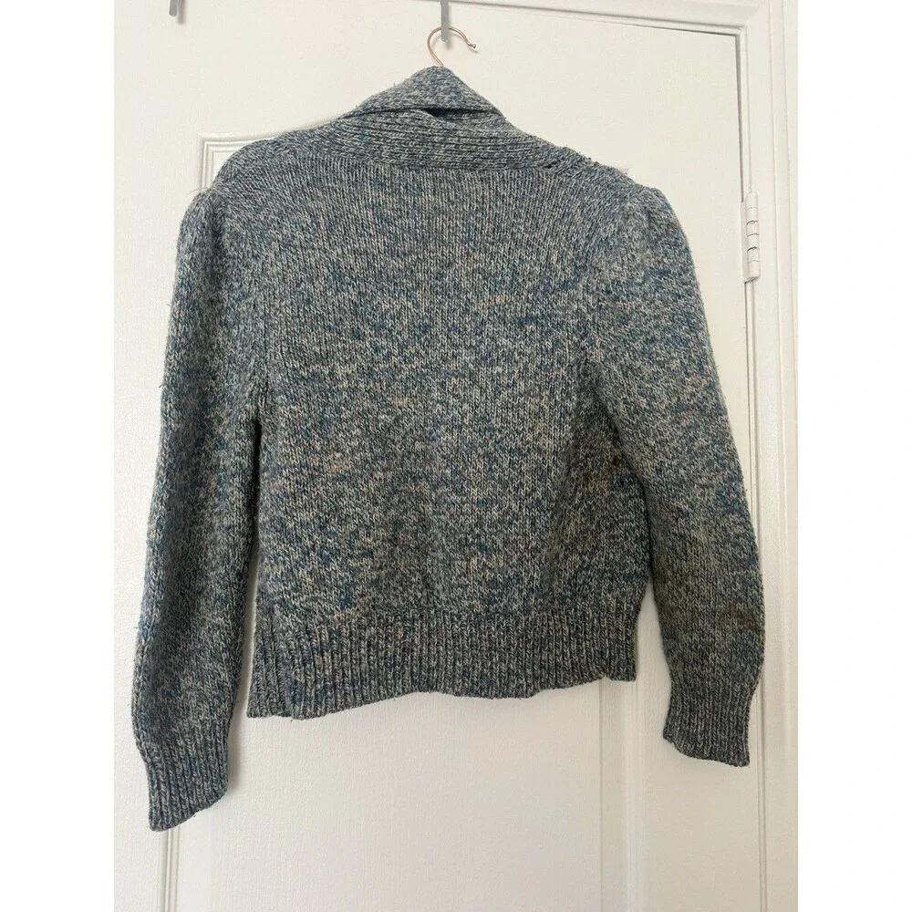Honors Womens M Marled Wool Blend Cardigan Shawl Collar Cable Knit Vintage